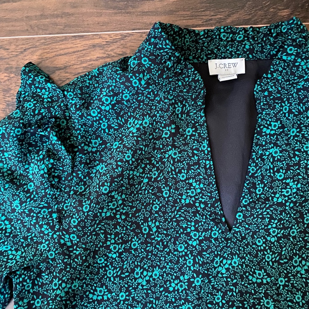 J.CREW • Floral Ruffle Sleeve Blouse